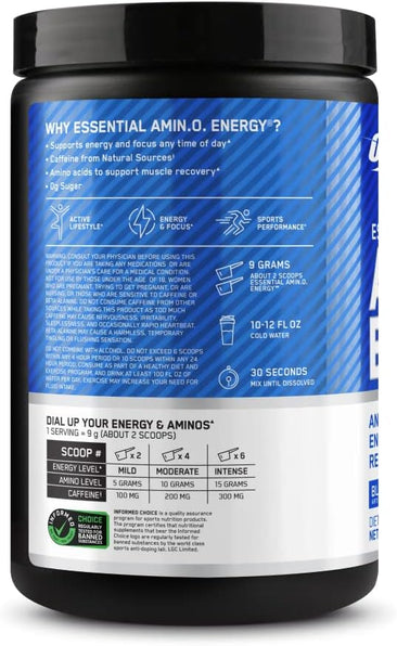 Optimum Nutrition Essential AmiN.O. Energy Benefits- A1 Supplements Store