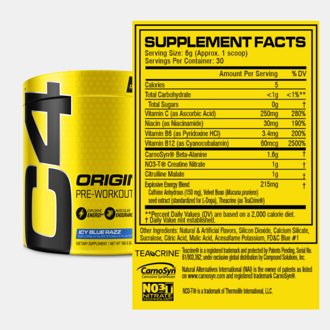 Cellucor C4 Original Pre-Workout Supplement Facts