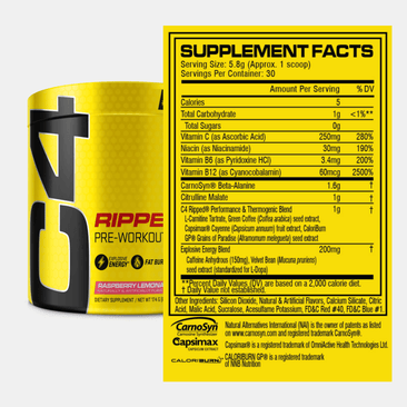 Cellucor C4 Ripped Supplement Facts