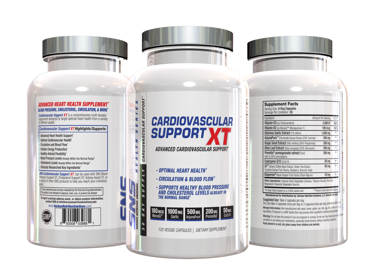 SNS Cardiovascular Support XT - 3 sides