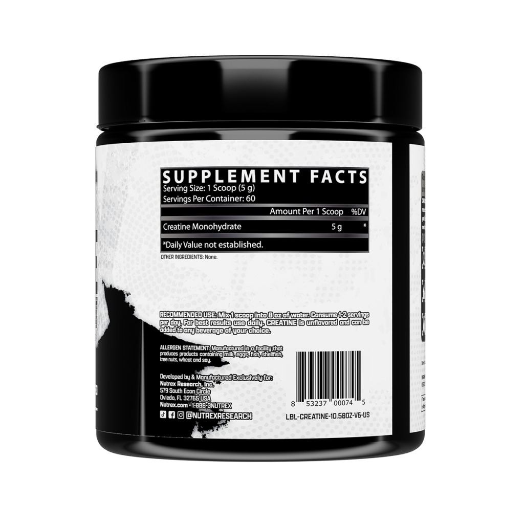 Nutrex Research Creatine Monohydrate Supplements Facts