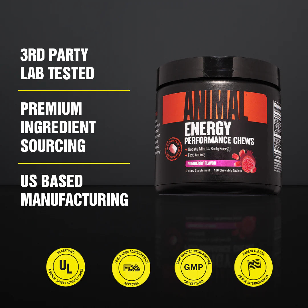 Animal Energy Performance Chews 3rd Party Lab Tested