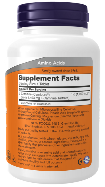 Now L-Carnitine 1000 mg - A1 Supplements Store