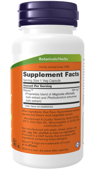 Now Relora  300mg Supplements Facts