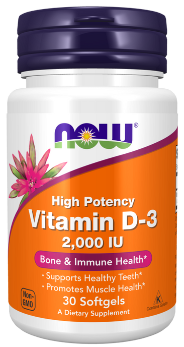 Now Vitamin D-3 2000IU Bottle