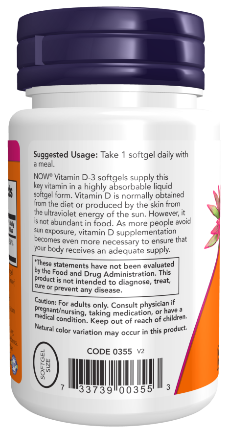 Now Vitamin D-3 2000IU - A1 Supplements Store