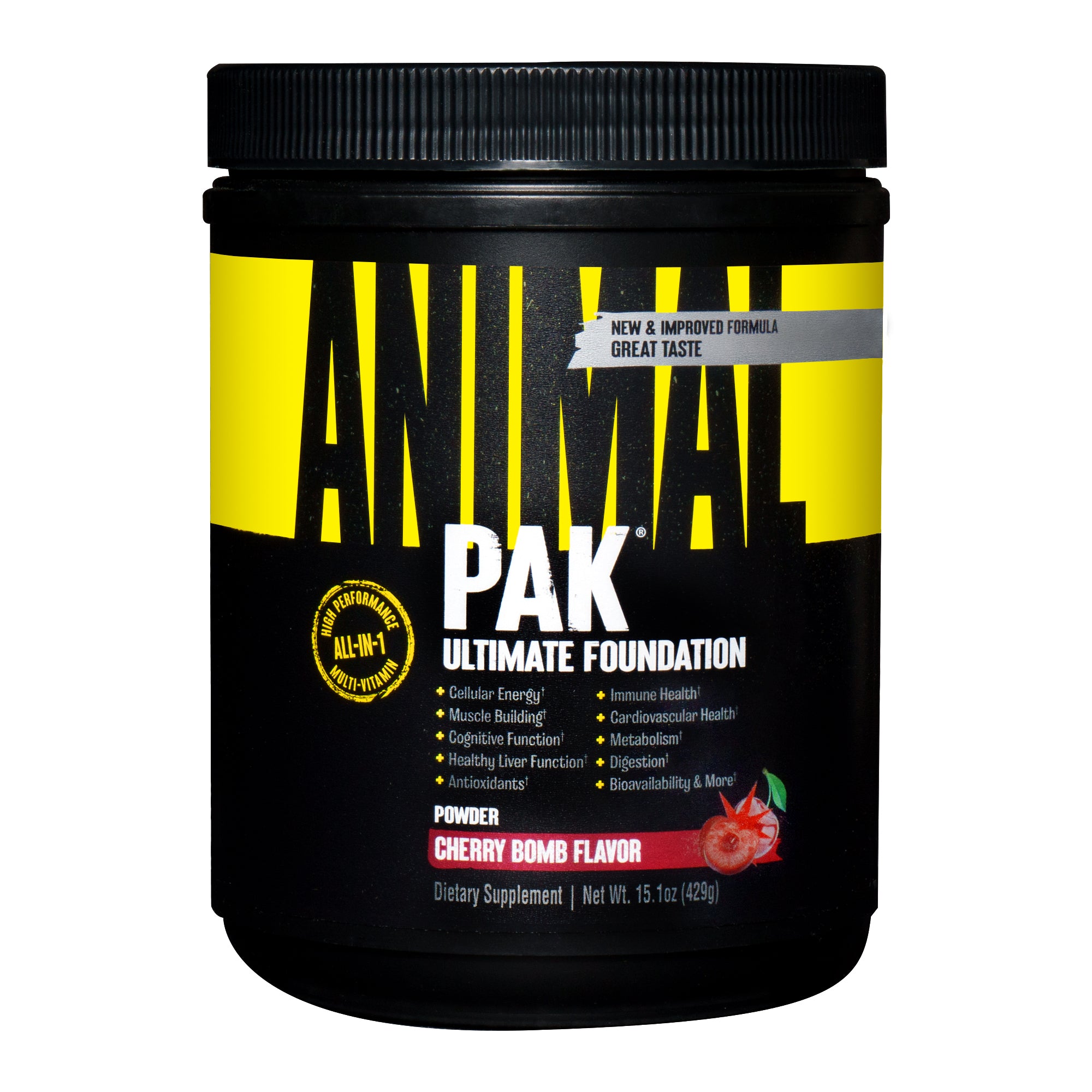 Animal Pak Powder cherry bomb flavor bottle