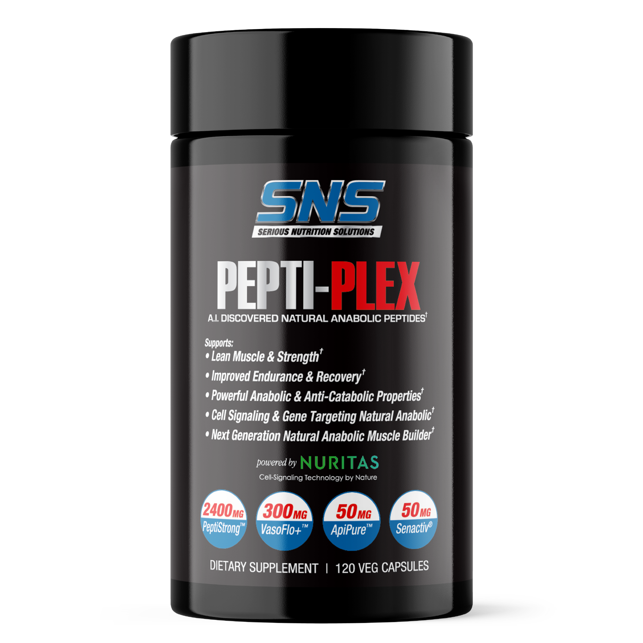 SNS Pepti-Plex front of the bottle