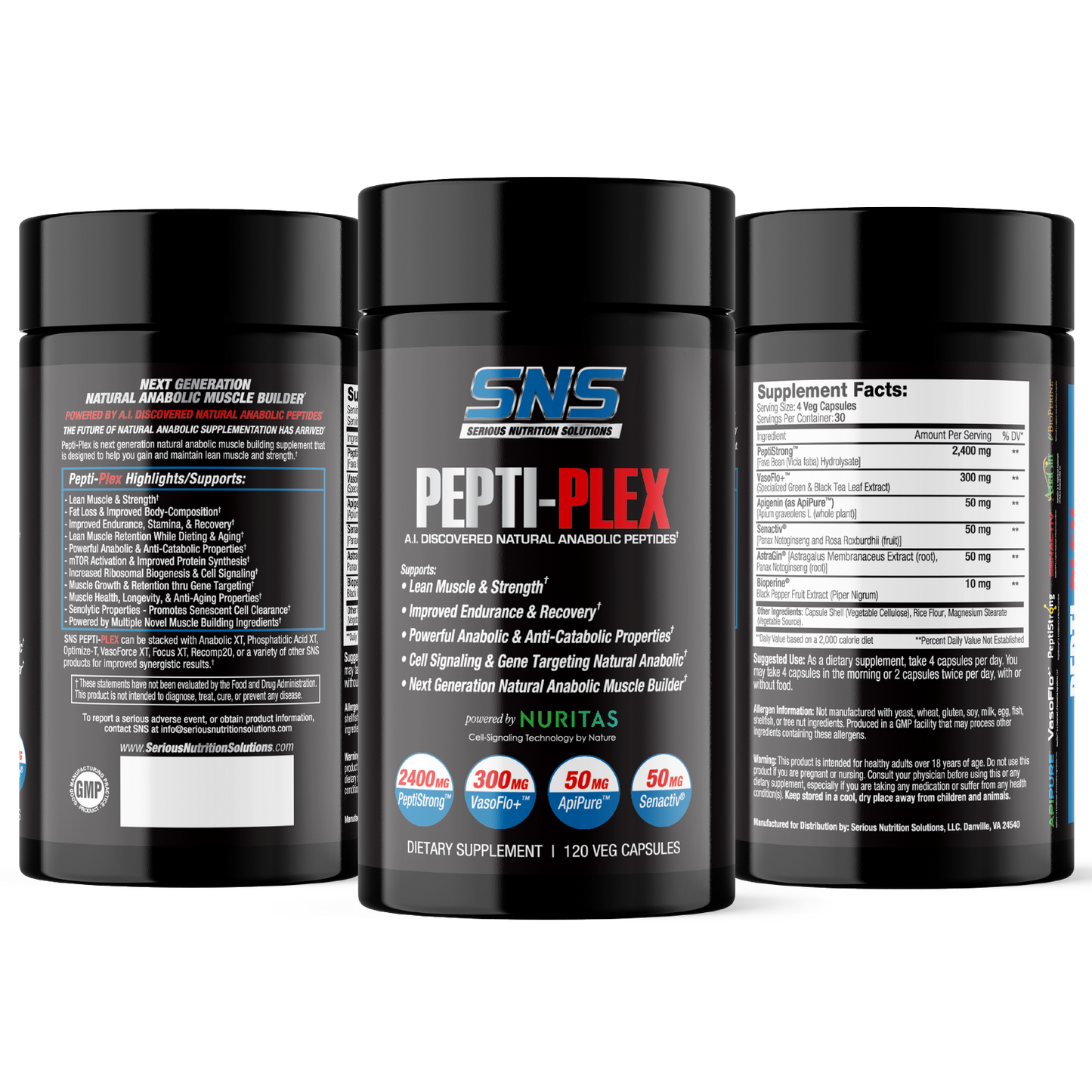 SNS Pepti-Plex bottle sides