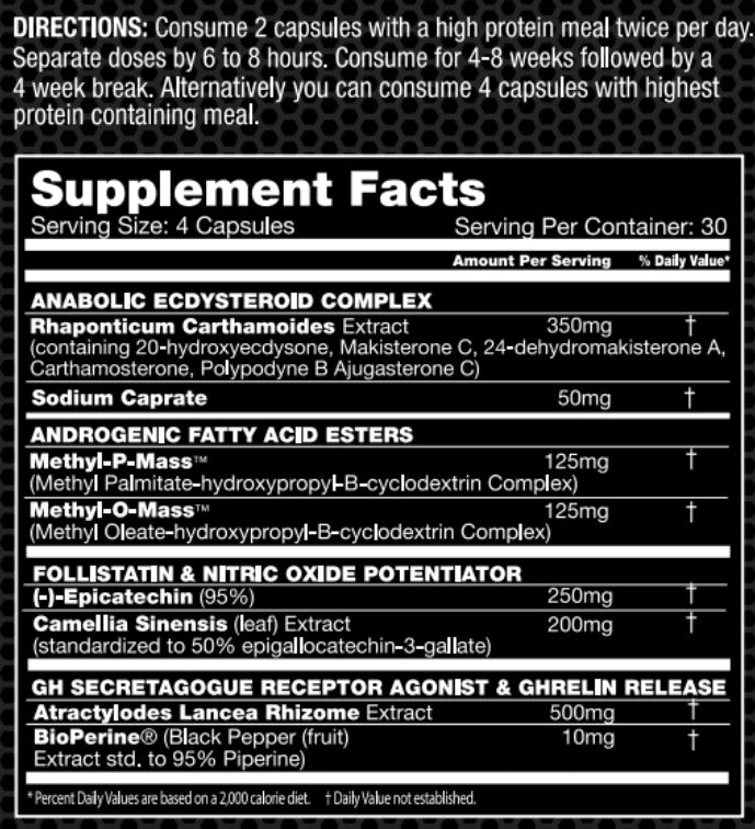 Performax Labs Mass Max Supplements Facts