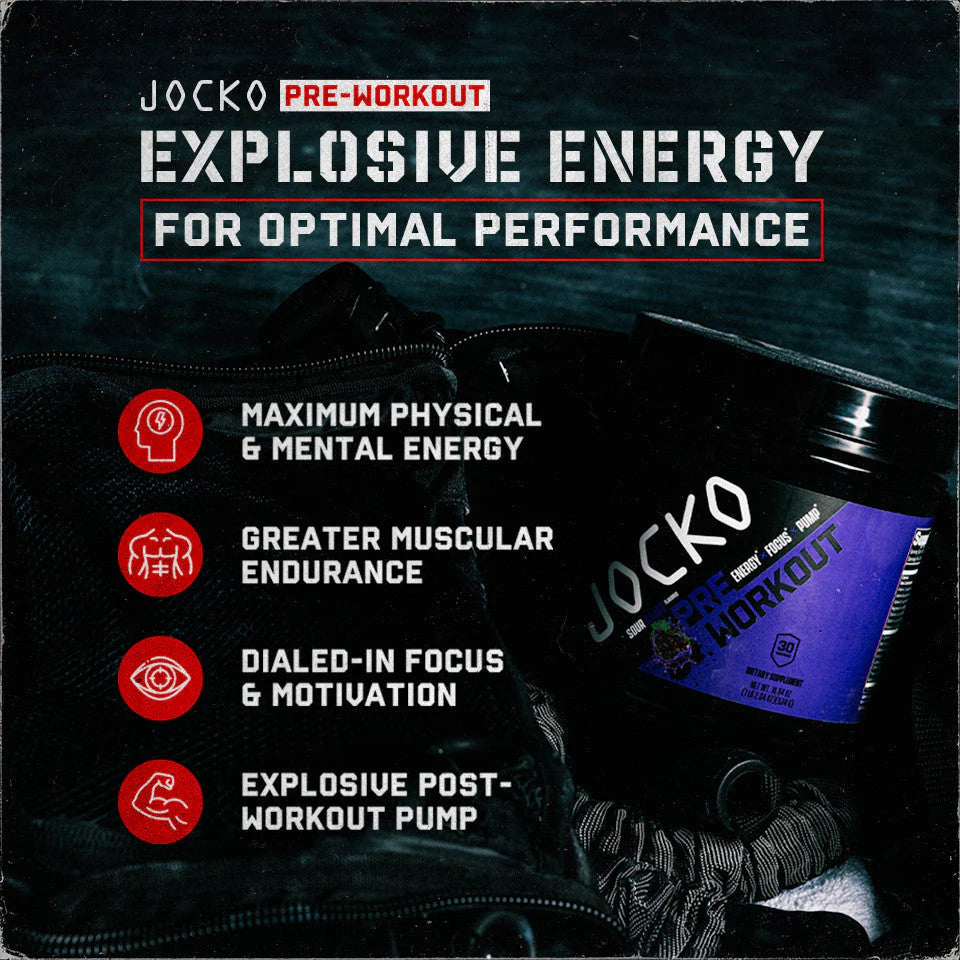 Jocko Fuel Pre-Workout promo infographic