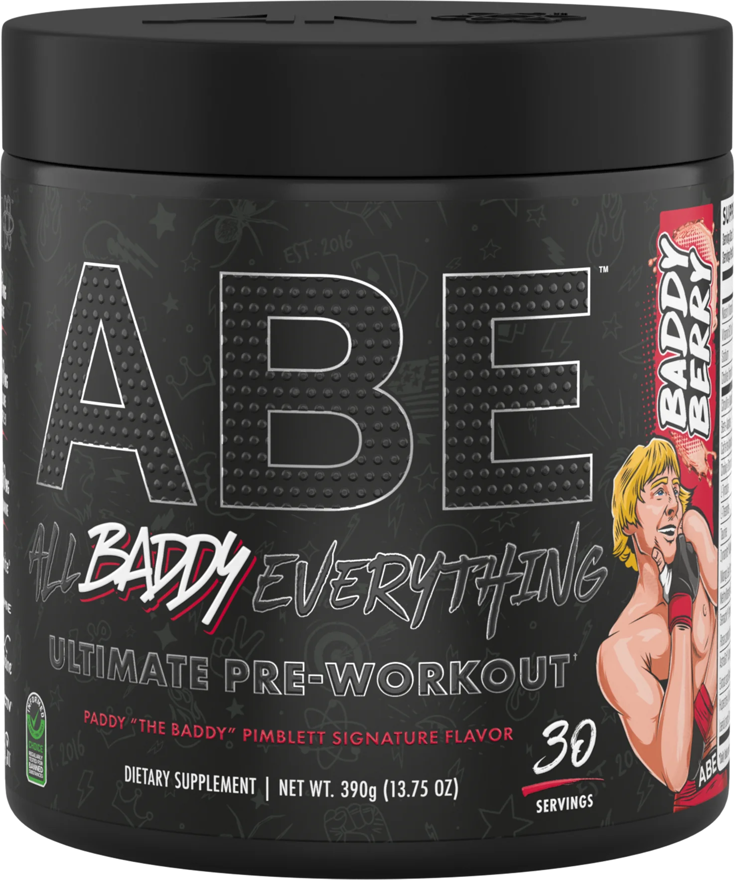 ABE All Black Everything Ultimate Pre-Workout front bottle