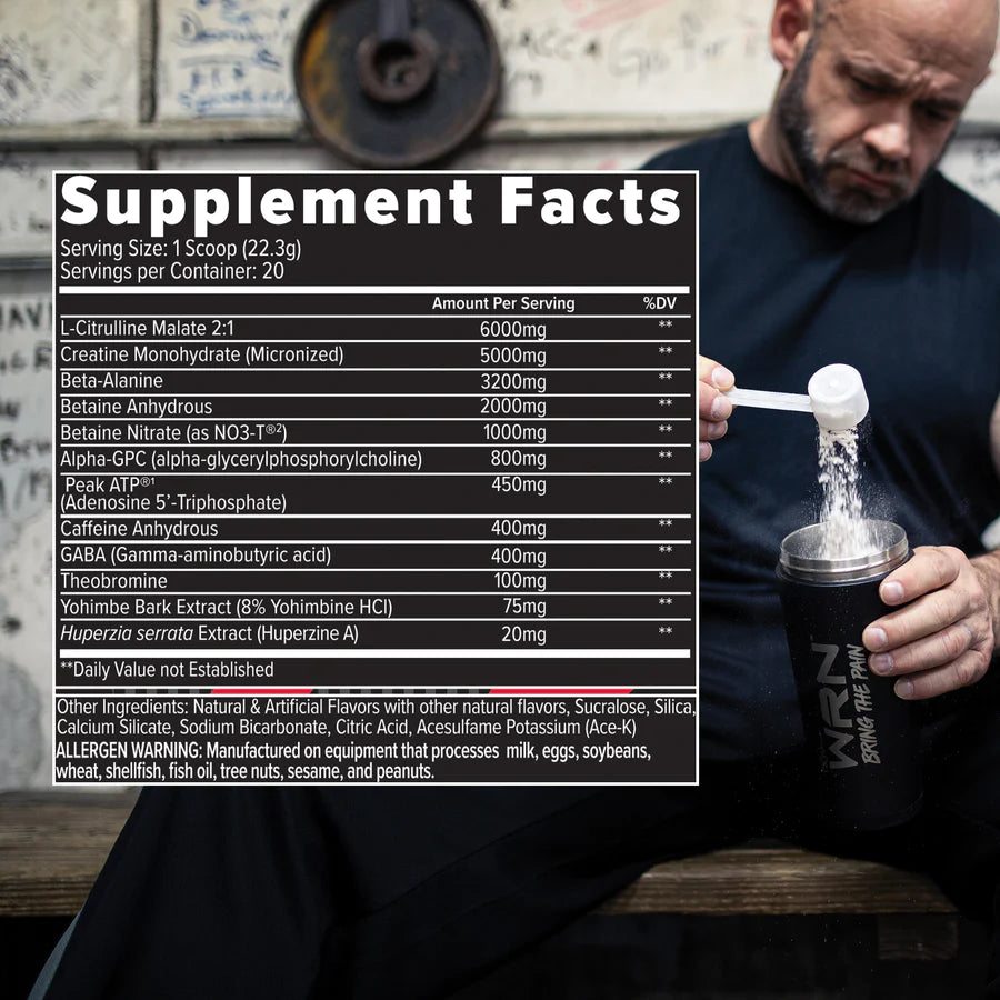 Finaflex WRN Pre-Workout supplement facts