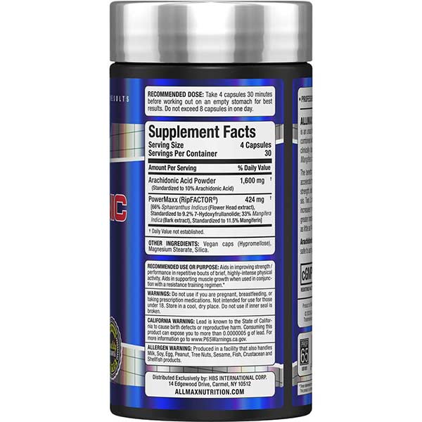 Allmax Nutrition Arachidonic Acid + supplement facts