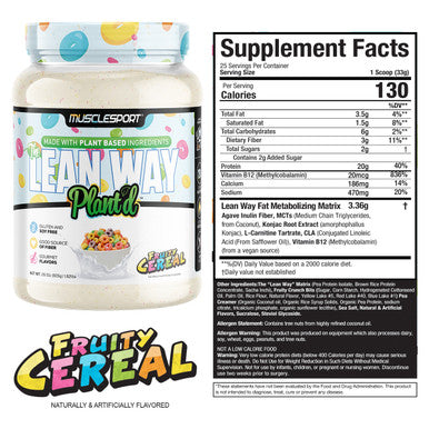 Musclesport The Lean Way Plant'd - Supplement Facts Fruity Cereal