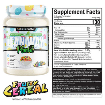 Musclesport The Lean Way Plant'd - Supplement Facts Fruity Cereal