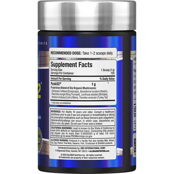 ALLMAX NUTRITION Peak O2 - Supplements Facts