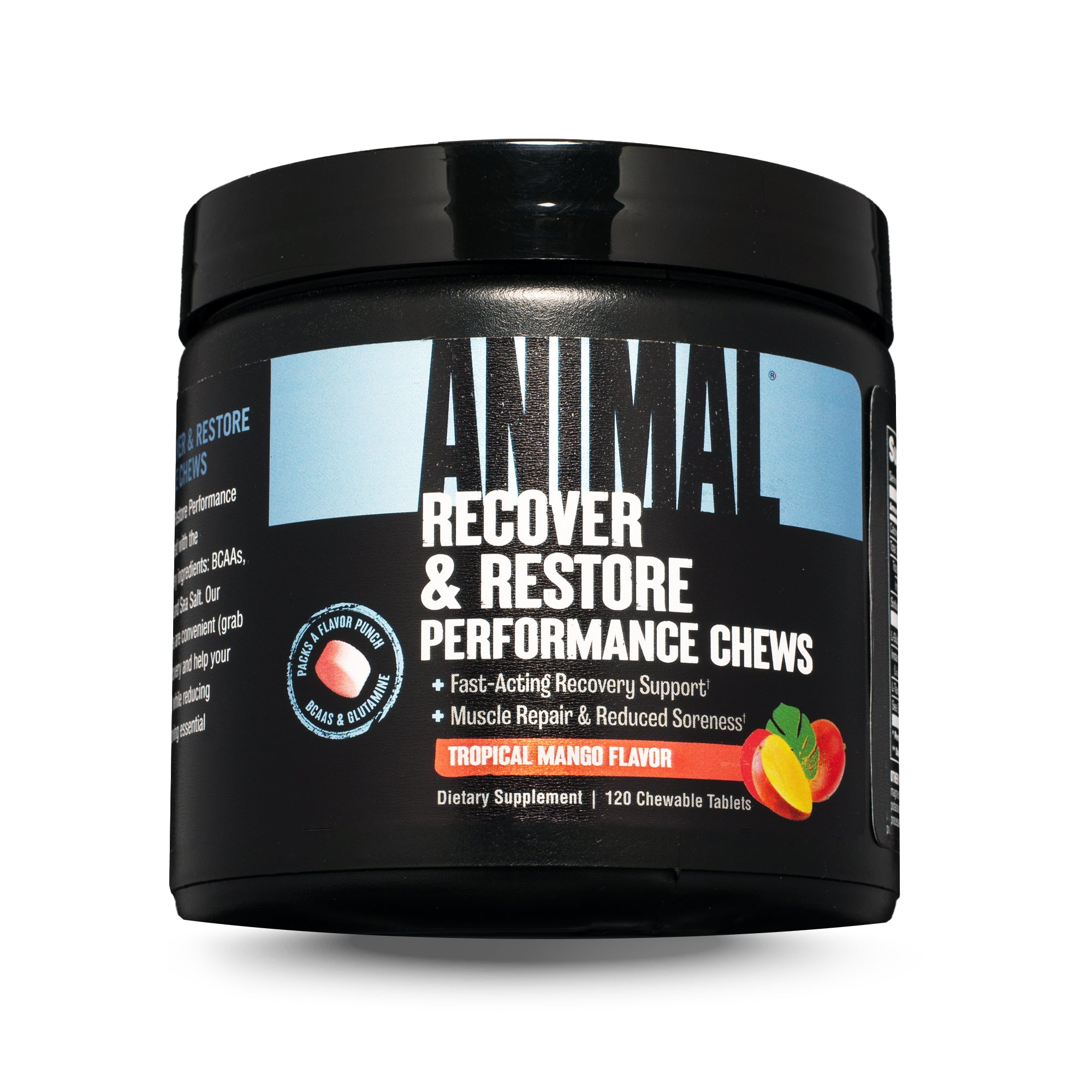 Animal Recovery & Restore Performance Chews front of bottle