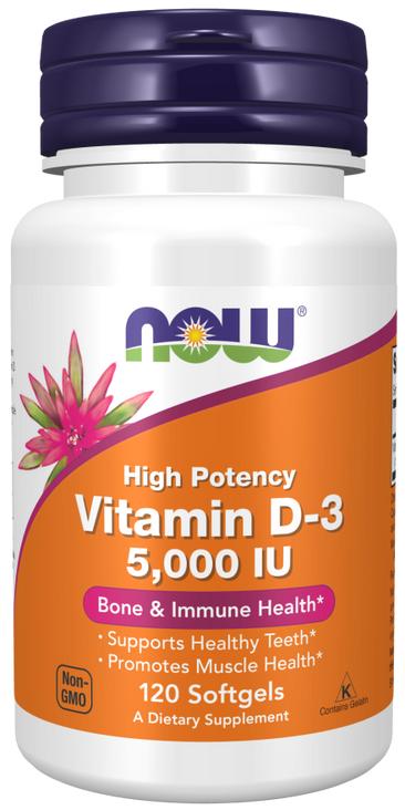 Now Vitamin D-3 5000 IU Bottle