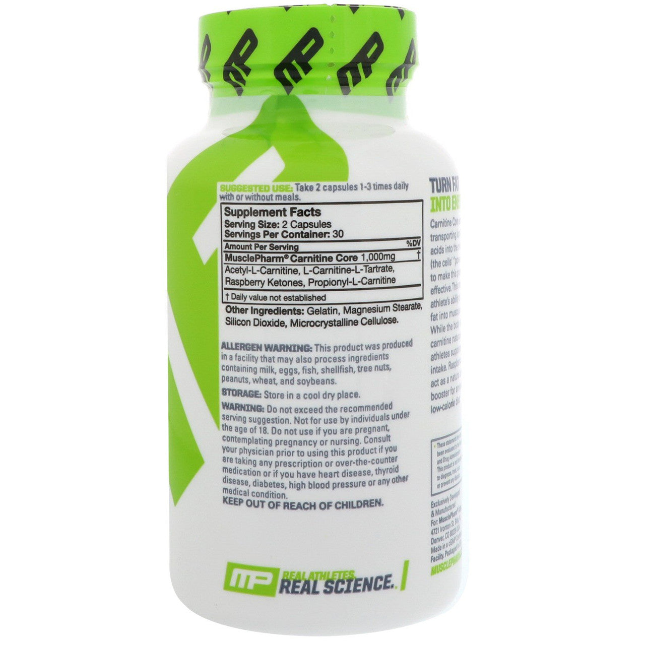 MusclePharm Carnitine Core Supplement Facts