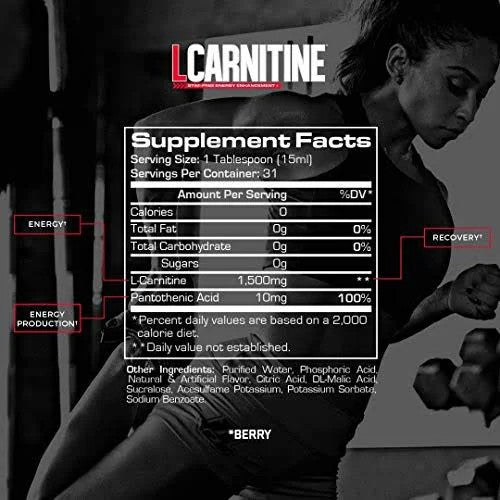 Pro Supps L-Carnitine 1500 Supplement Facts
