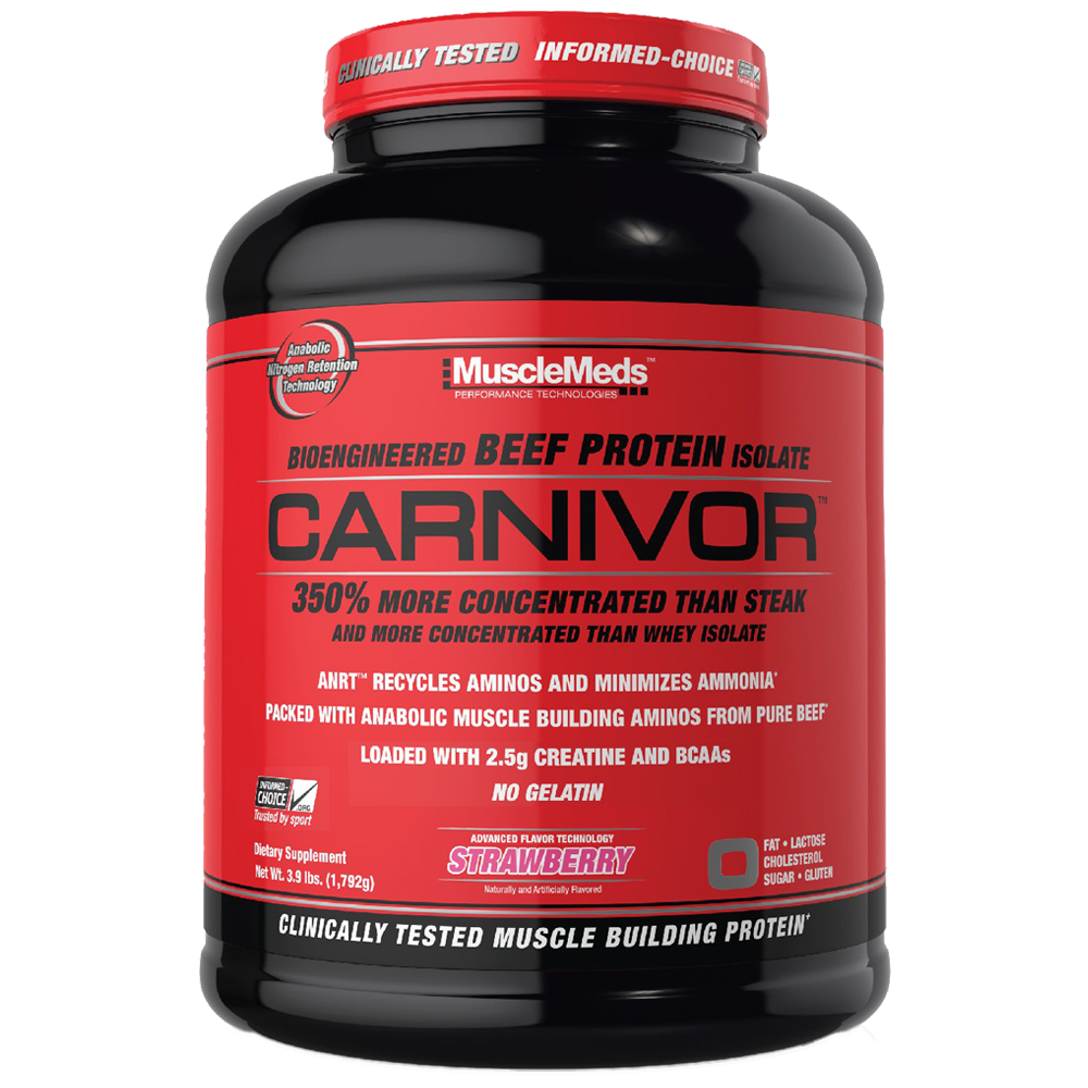 MuscleMeds Carnivor Beef Protein Strawberry 3.9Lbs