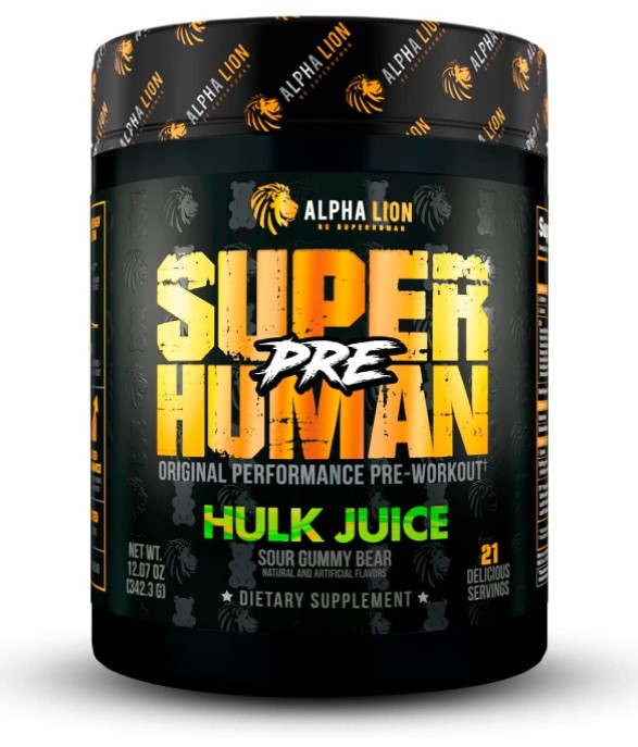 Alpha Lion Super Human Pre - Hulk Juice bottle