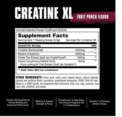 Animal Creatine XL - Supplement Facts
