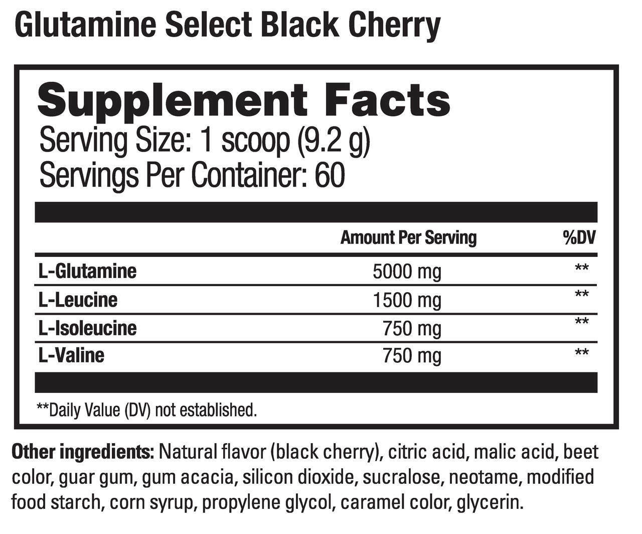 Beverly Glutamine Select Plus BCAAs  Supplement Facts