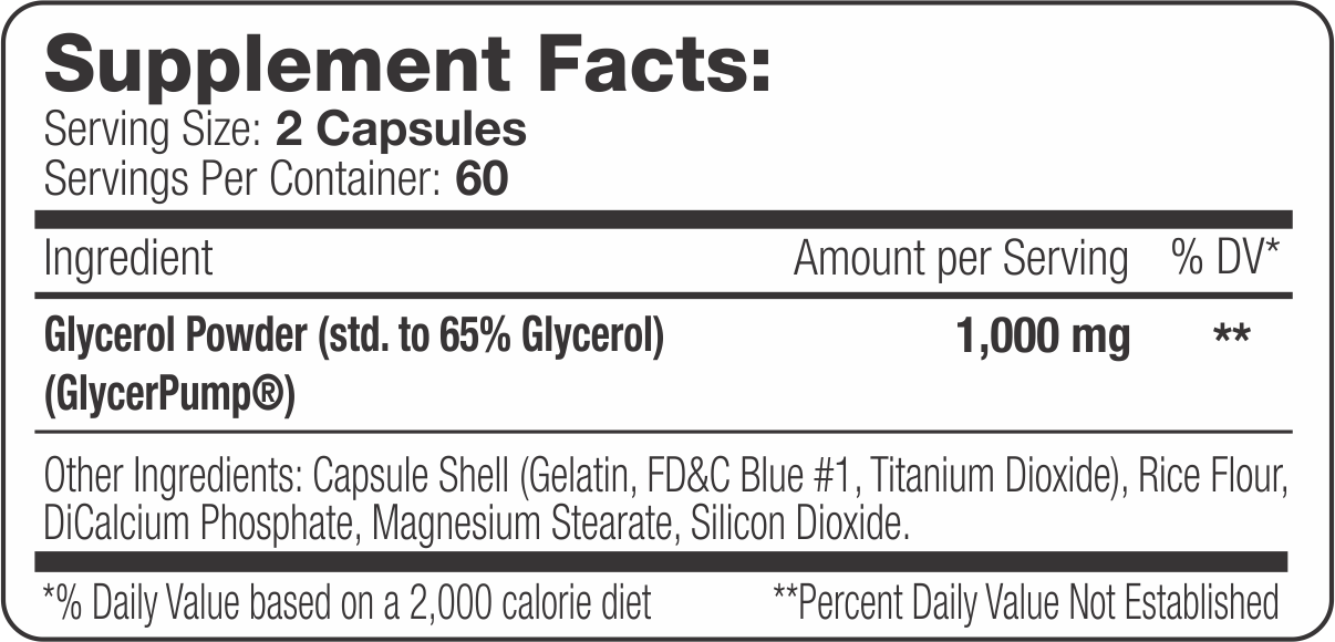 SNS GlycerPump Supplement Facts