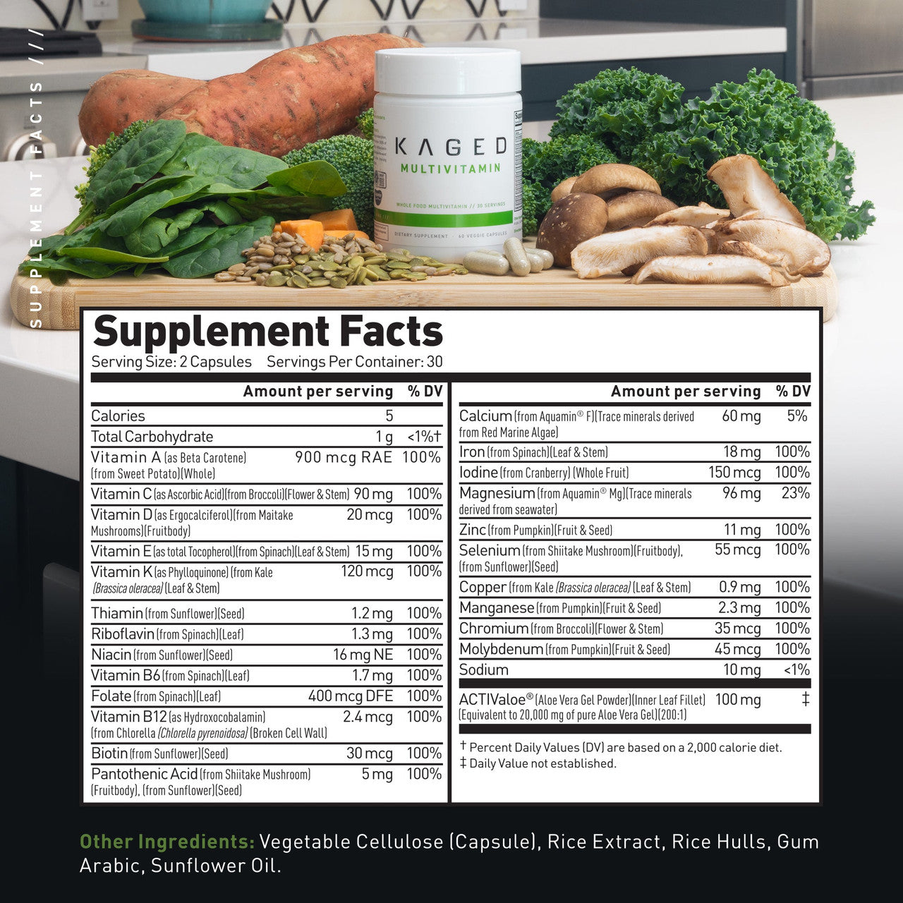 Kaged Muscle Multivitamin Supplemental Facts