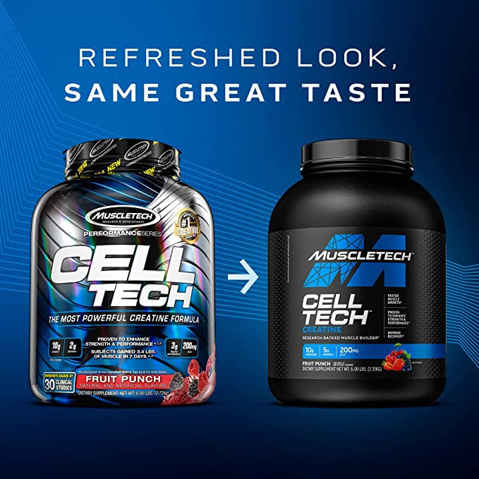 MuscleTech Cell Tech Performance Series New Bottle Infographic