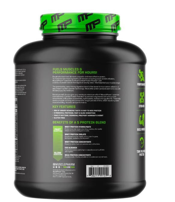 MusclePharm Combat Protein Powder left side