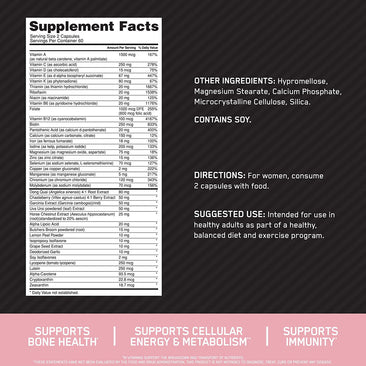Optimum Nutrition Opti-Women Supplement Facts