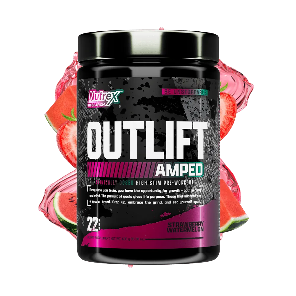 Nutrex Outlift Amped Strawberry Watermelon front of bottle