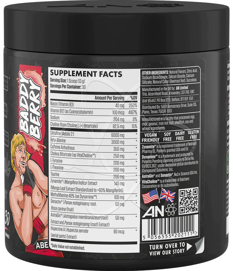 ABE All Black Everything Ultimate Pre-Workout Supplement Facts