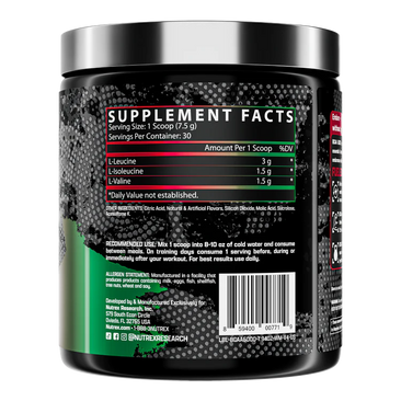 Nutrex Research BCAA 6000 Supplement Facts