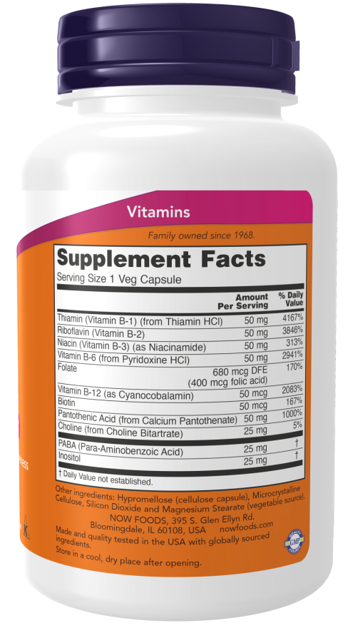 Now B-50 Capsules - Supplement Facts