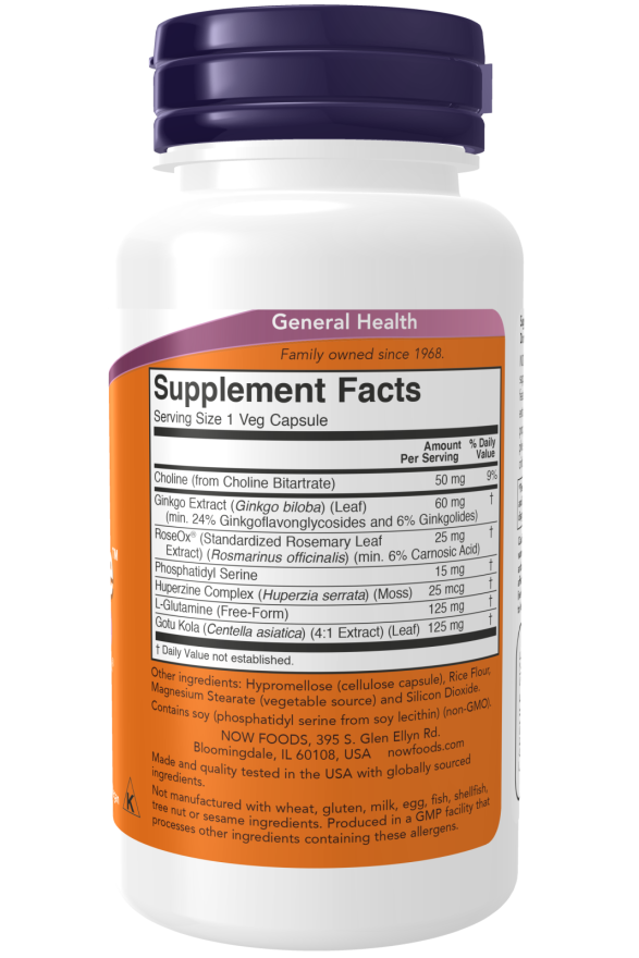 Now Brain Elevate Supplement Facts