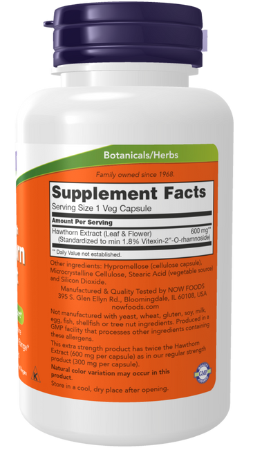 Now Extra Strength Hawthorn Extract 600mg - A1 Supplements Store
