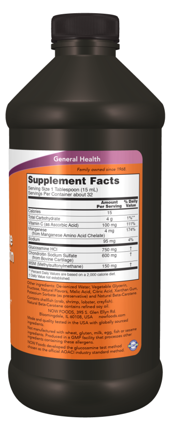 Now Liquid Glucosamine & Chondroitin MSM - A1 Supplements Store