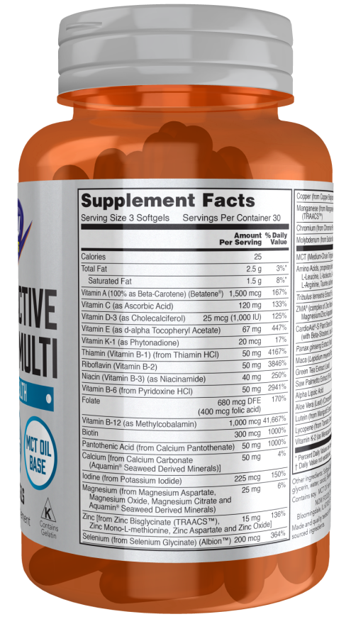Now Men's Active Sports Multi Supplements Facts