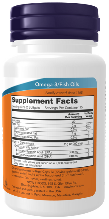 Now Omega-3 1000mg Supplements Facts