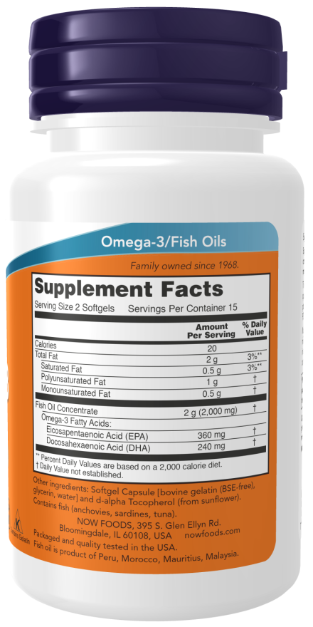 Now Omega-3 1000mg Supplements Facts