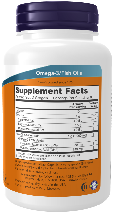 Now Omega-3 Mini Gels Supplements Facts