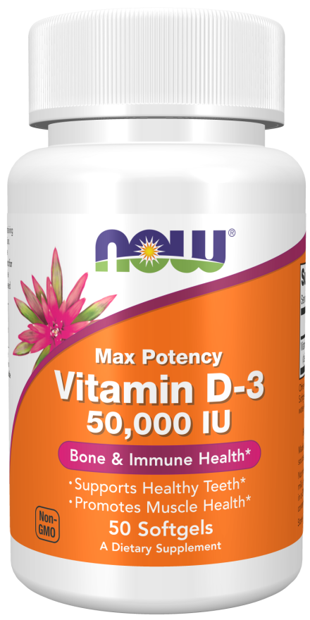 Now Vitamin D-3 50,000 IU Bottle