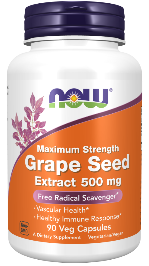 NOW Maximum Strength Grape Seed Extract Main orange bottle