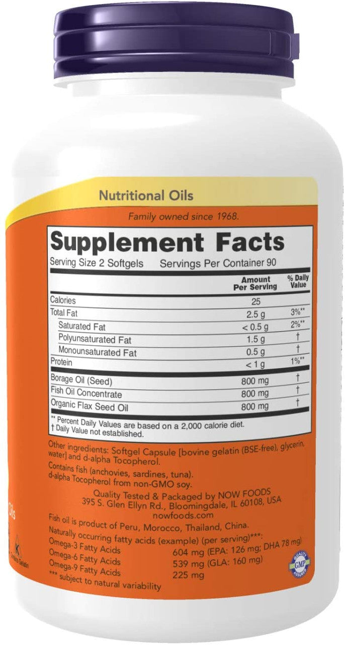 Now Super Omega 3-6-9 supplement facts