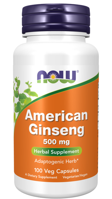 Now American Ginseng 500 MG bottle