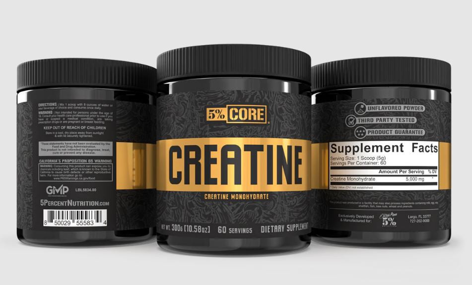5% Nutrition 5% Core Creatine Monohydrate Back Of Bottle